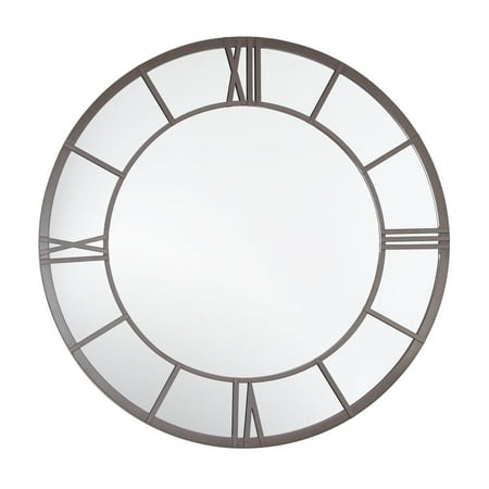 Round Wall Mirror With Metal Clock Face Frame Com Round Wall Mirror With Metal Clock Face Frame