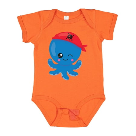

Inktastic Pirate Octopus Cute Octopus Little Octopus Gift Baby Boy or Baby Girl Bodysuit