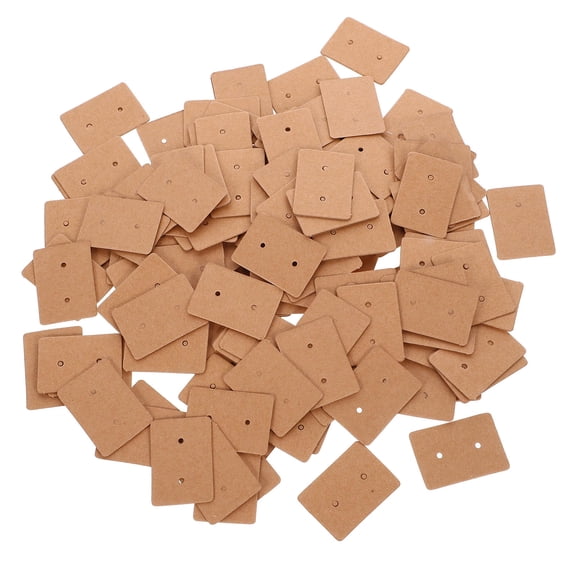Raindrops 200Pcs Earring Display Cards Kraft Paper Light Brown for Retail