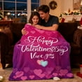 thumbnail image 6 of Meggemo 39.4x51.2 Inch Valentine's Day Heart Blanket Soft Warm Throw Blanket for Sofa Bed Chair Indoor Home Use Adds Sweet and Cozy Atmosphere Perfect for Couples Cuddling, 6 of 7
