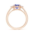 thumbnail image 2 of ANGARA Natural Tapered Shank 1.9 ct Tanzanite Ring with Diamond Accents in 14K Rose Gold for Women (Size-9x7mm) | December Birthstone, Anniversary, Jewelry Gift for Women | Natural Tanzanite Ring, 2 of 8