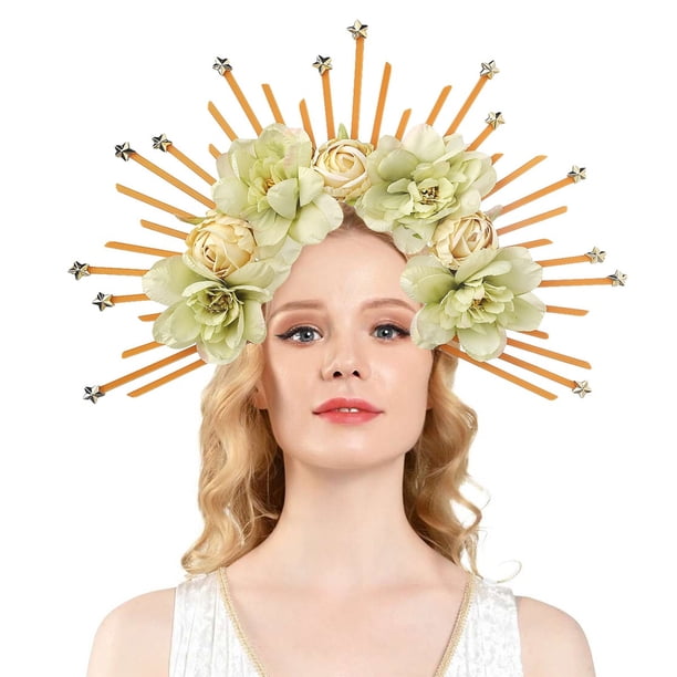 Decoración de Halloween, regalos de Halloween, accesorios de Halloween, adorno de calavera para los muertos, aros para el pelo del festival de fantasmas, diademas de rosas teñidas del festival de fant