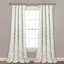Lush Decor Country, Natural, Modern, Contemporary Textured Rod Pocket Light Filtering Curtains, 52" x 84"