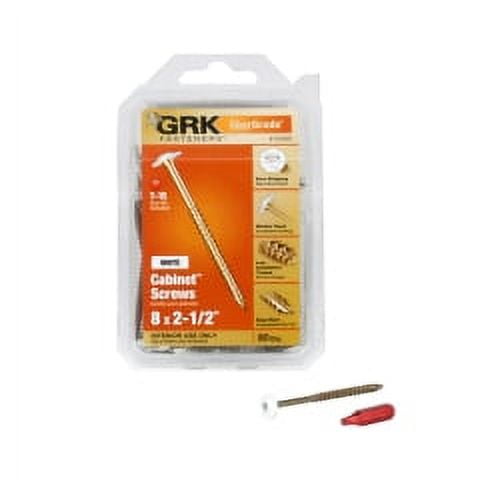 6PC GRK Fasteners GRK Fasteners - 120660 - No. 8 x 2-1/2 in. L Star Coated Cabinet Screws - 80/Pack