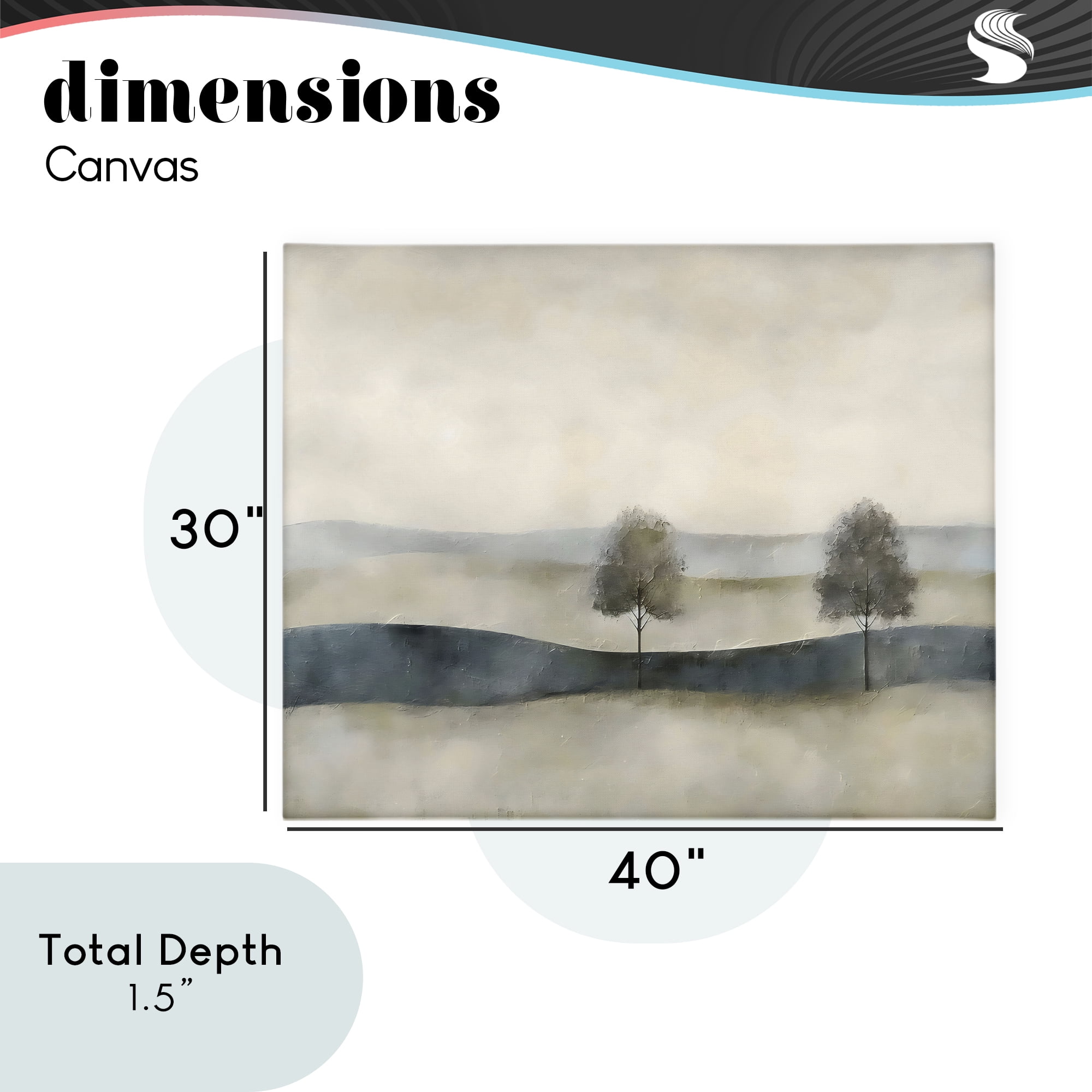 Stupell Industries Muted Horizon with Trees Canvas Wall Art, design by Riley B