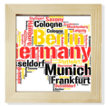 thumbnail image 1 of Germany City Name Map Style Illustration Square Picture Frame Wall Tabletop Display, 1 of 3