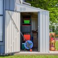 thumbnail image 4 of White 4' x 7' Lean-To Storage Shed, Heavy-Duty Metal Outdoor Garden & Bike Shed with Lockable Door, Easy Assembly Backyard Storage Solution, 4 of 10