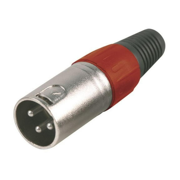 PRO SIGNAL - 3 Pole XLR Plug with Red Coloured Strain Relief