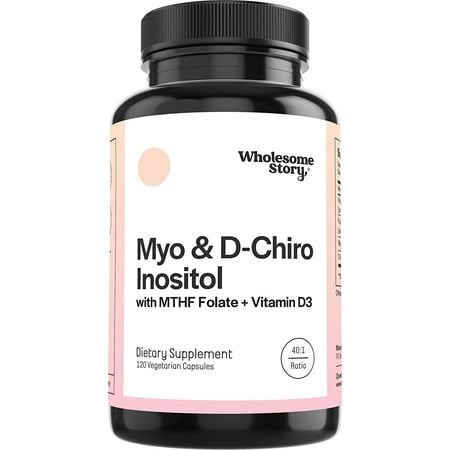 Wholesome Story Myo-Inositol & D-Chiro Inositol Capsules| Hormone Balance & Fertility Support | 120 Ct