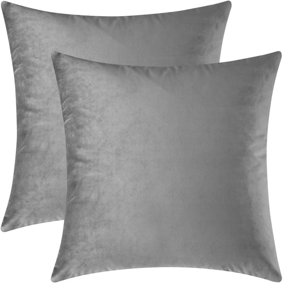 Decorative Throw Pillow Covers, Cushion Covers, Throw Pillow Cases for Couch and Bed Pillows, Grey,Set of 2