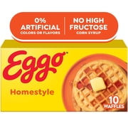 Eggo Homestyle Waffles, Breakfast Food, 12.3 oz, 10 Count (Frozen), Regular