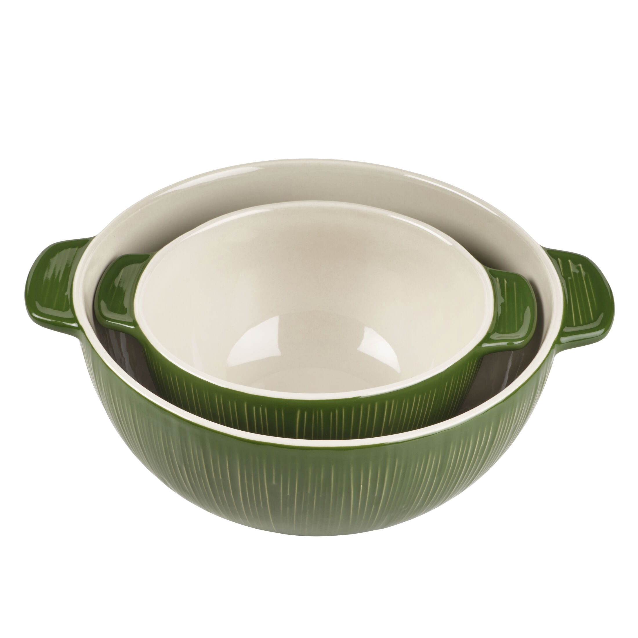 Fitz and Floyd Sicily Green Serving Bowls (Set of 2)