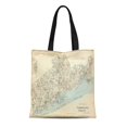 thumbnail image 1 of ASHLEIGH Canvas Tote Bag County Fairfield Co Connecticut Hand Col Lithographed Map Relief Reusable Handbag Shoulder Grocery Shopping Bags, 1 of 1