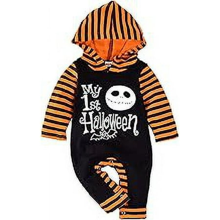

Baby Halloween Outfit First Halloween Hooded Romper One-Piece Jumpsuit for Toddler Boys Girls