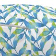 thumbnail image 3 of Leaves Pouf Cover with Zipper, Tropical Plantation Branches Summer Time Island Botany Painted by Hand, Soft Decorative Fabric Unstuffed Case, 30" W X 17.3" L, Sky Blue Green and White, by Ambesonne, 3 of 5