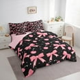 thumbnail image 3 of Castle Fairy Kawaii Bowknot Cherry 7-Piece Twin Bedding Sets for Girls Teens Children,Cute Galaxy Bedding Comforter Set,Black Pink Breathable Sheet Sets,Ultra Soft Home Decor, 3 of 8