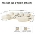 thumbnail image 2 of MOONMISS 146" U-Shaped Modular Sectional Sofa for Living Room,Flannelette Fabric,Oversized 4-Seater Couch with 2 Movable Ottoman,White, 2 of 7