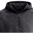 thumbnail image 4 of Frnrwgo Mens Sleeveless Hooded Denim Shirts Quarter Zip Solid Color Washed Casual Top for Daily Holiday Wear, 4 of 4