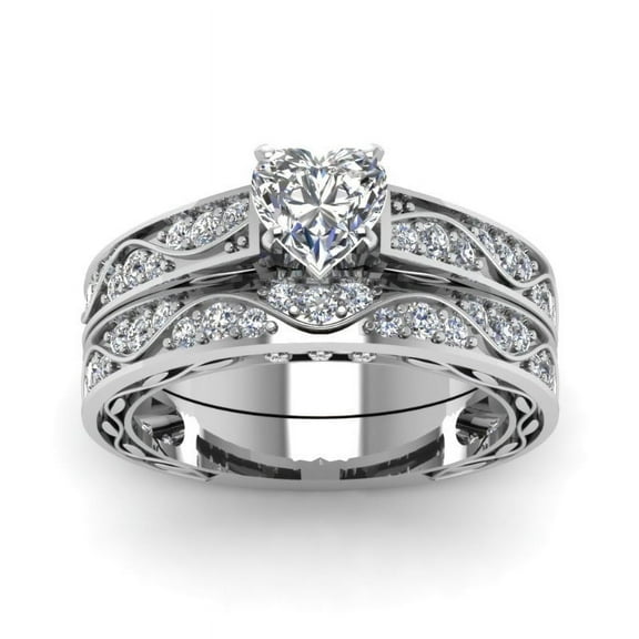 Alloy Heart Shape Ring with Diamond Insert Zircon Red Dot Accent Fashion Jewelry for Women