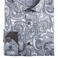 thumbnail image 3 of Tallia Men's Slim Fit Performance Stretch Paisley Dress Shirt Gray Size 16.5x32-33, 3 of 3