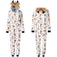 thumbnail image 6 of Baqcunre Family Christmas Pajamas Matching Sets,Women Mom Merry Christmas Sets Khaki Prints Hooded Zipper Jumpsuit Family Outfit Lounge Set,Pajamas For Women Christmas Pajamas Khaki 2XL, 6 of 8