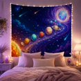 thumbnail image 2 of Fiery Sun with Planet Path in Deep Space, Dramatic Celestial for Astronomy Fans, Cosmic Journey Wall Art, Housewarming Gift, Tapestry Wall Hanging for Bedroom and Living Room, 2 of 7