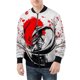 thumbnail image 3 of Chaqueta de primavera y otoño para hombre, con estampado 3D de máscara de samurái Oni y tatuaje, con cremallera por todas partes, chaquetas de bombardero para hombre, abrigos casuales unisex, ropa gen, 3 of 5