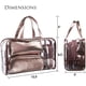 thumbnail image 3 of Bolsa de maquillaje transparente 5 en 1 Zhivalor Neceser portátil organizador de maquillaje oro rosa, 3 of 8