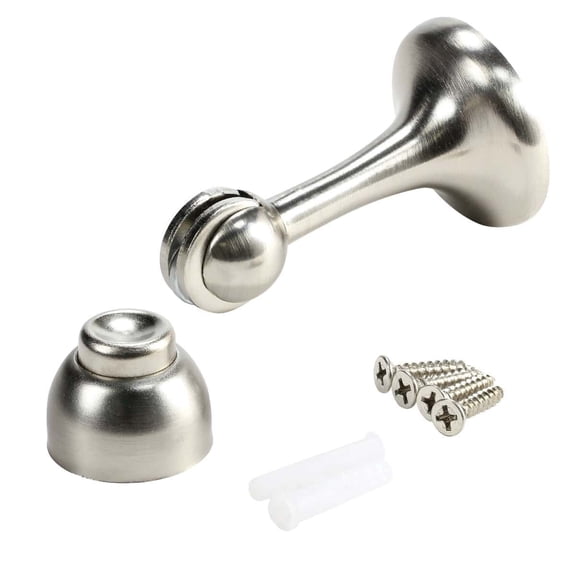 Rok 2-Pack Magnetic Door Stop with Catch, Brushed Nickel