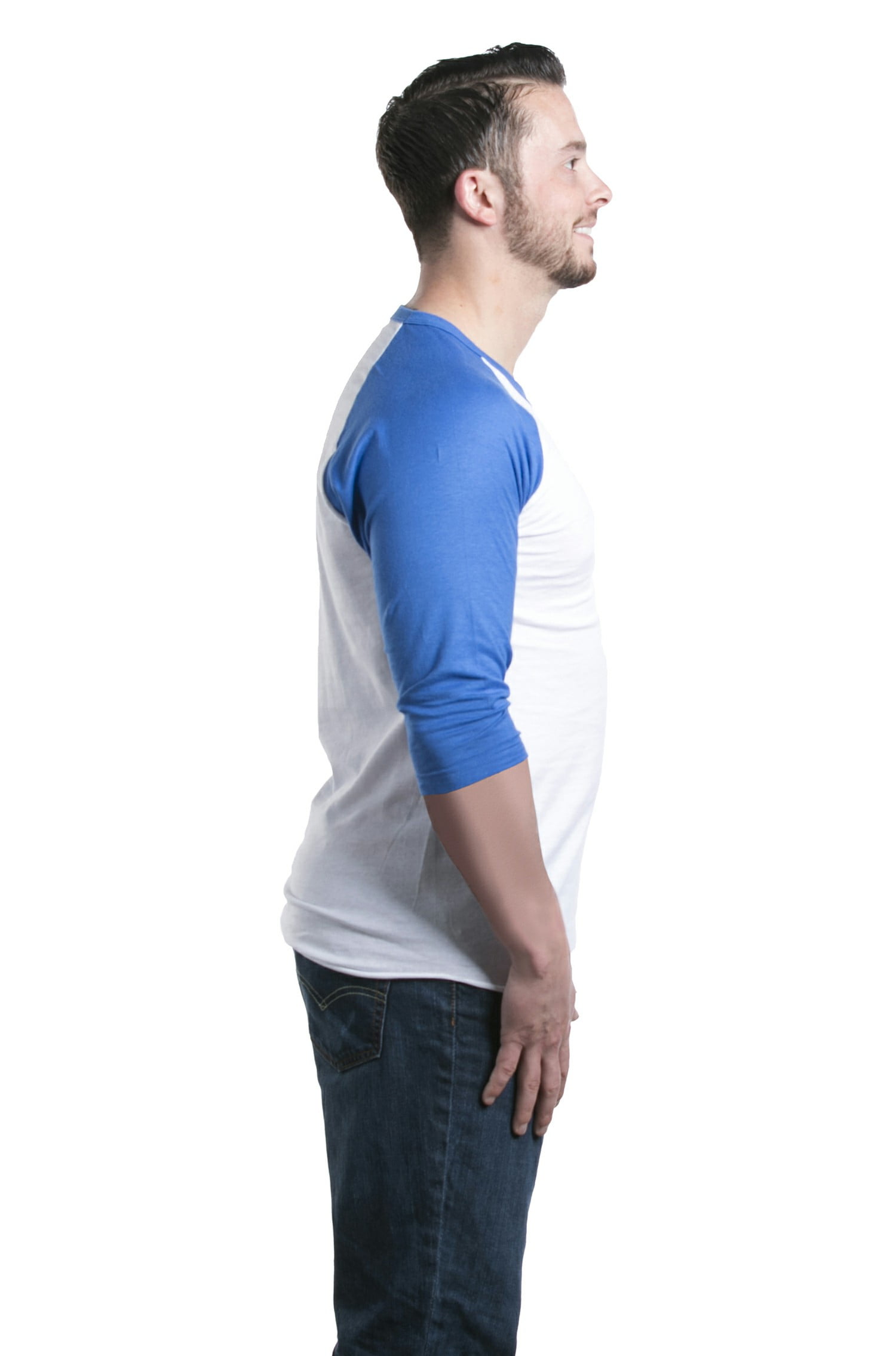 Shop4Ever Men's Love Puzzle Heart Autism Awareness Raglan Baseball Shirt Medium White/Blue