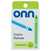 onn. Crayon Tablet Styluses Touch Pen with Soft Silicone Tip, 2 Count Pack - Blue and Green