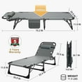 thumbnail image 5 of Bronkige 75 '' Folding Camping Cot with Pillow & Cushion, Adjustable 5-Position Reclining Folding Chaise, Patio Lounge Chairs, Portable Folding Lounge Chair, Sleeping Cots, 5 of 9