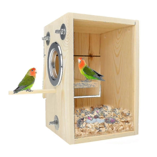 Bird Nest Box Parakeet Breeding Nest Box Bird Nest House Wooden Acrylic Transparent Breeding Box For Finch Lovebirds Cockatiel Budgie Conure Parrot