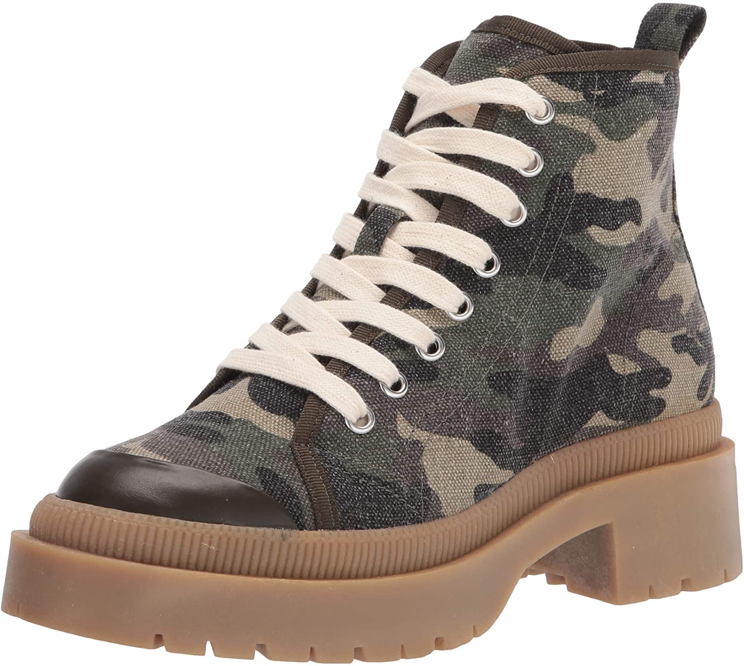 Chunky Heeled Platform Boot CAMO CANVAS 