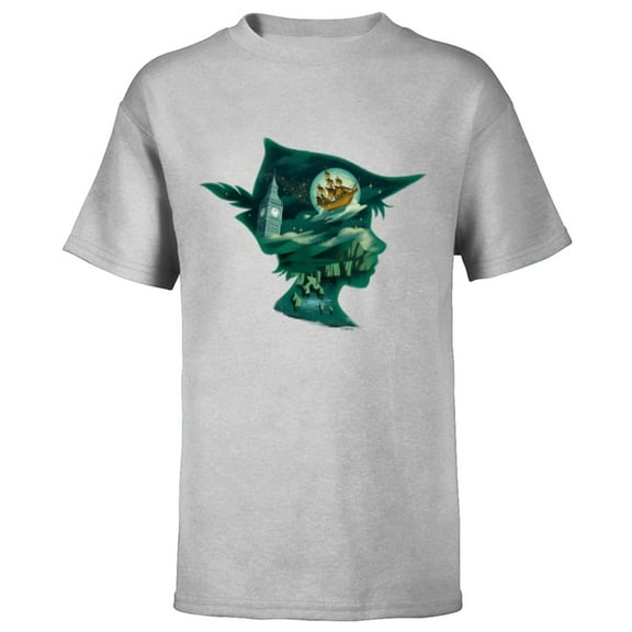 Disney Peter Pan & Wendy Silhouette of Adventure Disney  - Short Sleeve T-Shirt for Kids - Customized-Athletic Heather