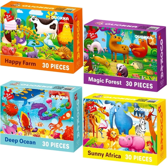 Quokka Kids Puzzles Ages 3-5 - 30 Pieces Toddler Puzzles Ages 2-4 - Animal Jigsaw Puzzle for Kids 4-6 Years Old