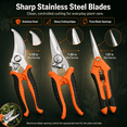 thumbnail image 6 of 3 Pack Pruning Shears Set with Gardening Gloves & Sharpener, Stainless Steel Garden Shears with Safety Lock for Flowers, Herbs, Bonsai & Houseplants, 6 of 7