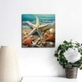 thumbnail image 4 of Fenyluxe Starfish Shells Beach Canvas Wall Art Ready to Hang Home Decor - High Definition Print Framed Artwork for Living Room, Bedroom, Bathroom - Gift Idea for Various Occasions 16x16in, 4 of 6