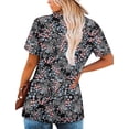 thumbnail image 4 of Women’s Short Sleeve Floral Tops Summer Casual Loose Fit Tunic Shirts Button Detail Flowy Blouses for Leggings Jeans Daily Wear, 4 of 5