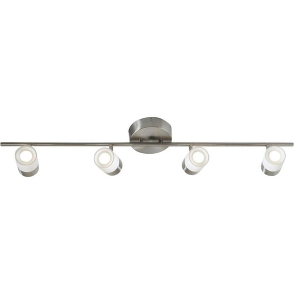 AFX Gramercy 1-light Satin Nickel and White LED Fixed Rail, Frosted Clear Glass Shade - Satin Nickel