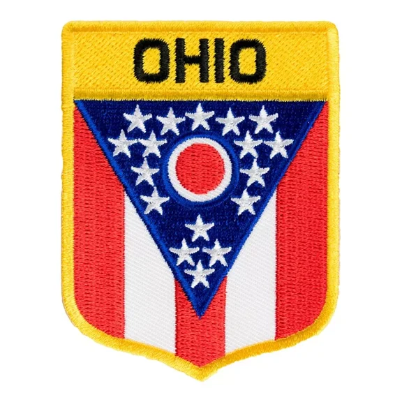 Ohio State Flag Shield Patch, United States of America Patches
