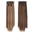 thumbnail image 2 of U Clip Hair Extension Makeup Practice Head Real As Remy Fashion Hair Long Clip in Hair Extensions Full Head Curly Tape in Hair Extensions for Women Rainbow Hair Hair Tape in Extensions for Thin Hair, 2 of 4