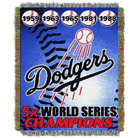 Los Angeles Dodgers MLB World Series Commemorative Woven Tapestry Throw (48