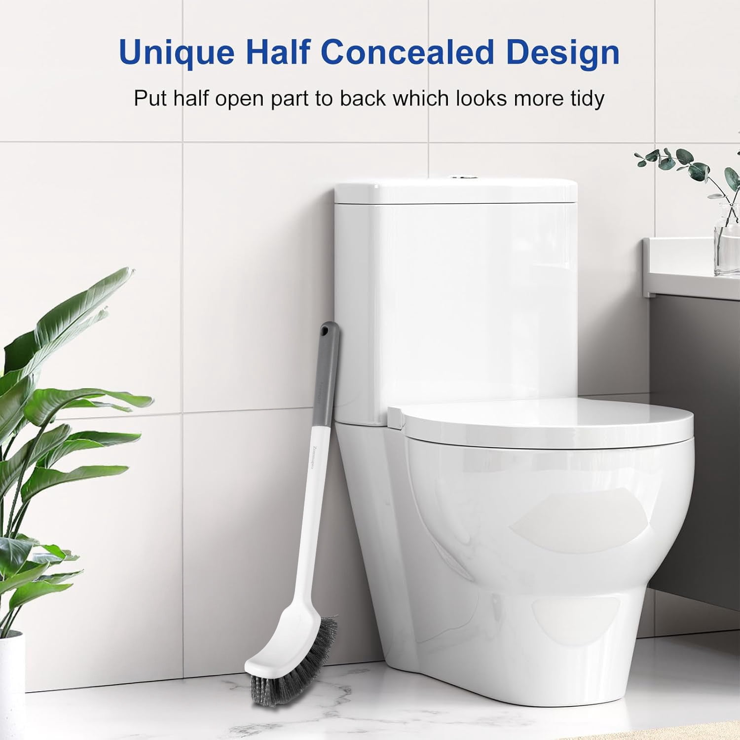 Zommapro Toilet brushes Caddy Set 1 Pack - Bathroom Scrubber Cleaner Brush with Holder
