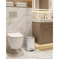 thumbnail image 3 of PYY Stainless Steel Bathroom Step Trash Can - 1.3 Gallon/5L, Soft-Close Lid, Removable Inner Bucket, Fingerprint-Proof, Rectangular Recycling Bin for Kitchen, Home Office, Silver - 21.0×18.8×27.9cm, 3 of 7