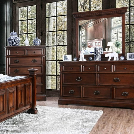 Furniture Of America Zion Brown 2 Piece Dresser And Mirror Set