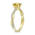 thumbnail image 2 of 1.00 Carat (Ctw) Citrine CrossOver Ring in 14K Yellow Gold with Diamonds for Women, 2 of 6