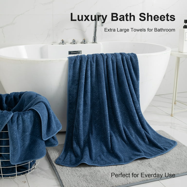 Green Essen 4 Pack Oversized Bath Towel Sets 35x 70Highly Absorbent Quick  Dry Bath Sheets 600 GSM Extra Large Bath Towels Clearance Soft Shower Towels  for Bathroom Spa Hotel Gym Pet(Navy) 
