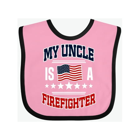 

Inktastic My Uncle Is A Firefighter Nephew Gift Baby Boy or Baby Girl Bib