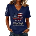 thumbnail image 2 of 250 Anniversary USA V Neck Shirt for Women 250th Birthday Patriotic American Flag T-Shirt, 2 of 4